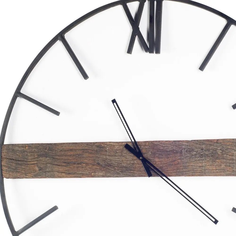 2" Circle Black Metal Skeleton Wall Clock HomeRoots