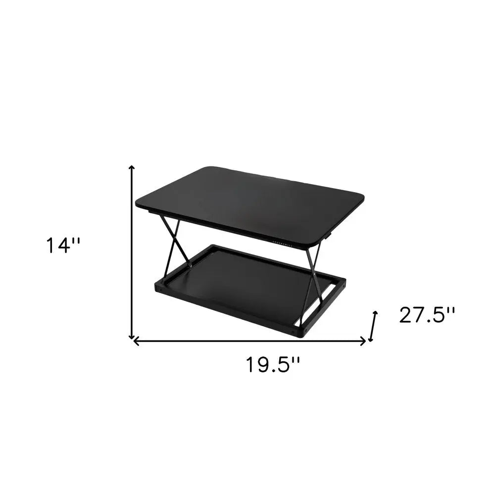 20" Adjustable Black Stainless Steel Standing Desk Converter - NOBLE HOME INTERIORS