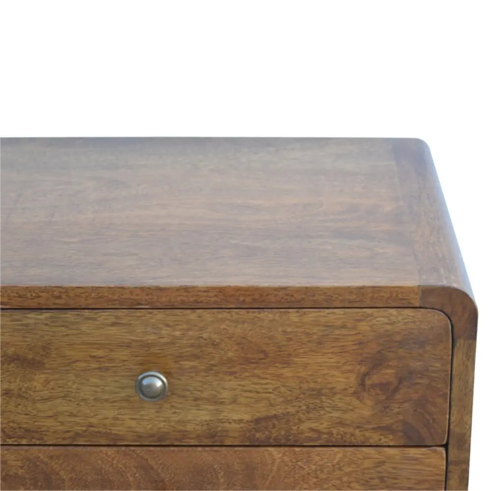 20" Chestnut Solid Wood Two Drawer Nightstand - NOBLE HOME INTERIORS