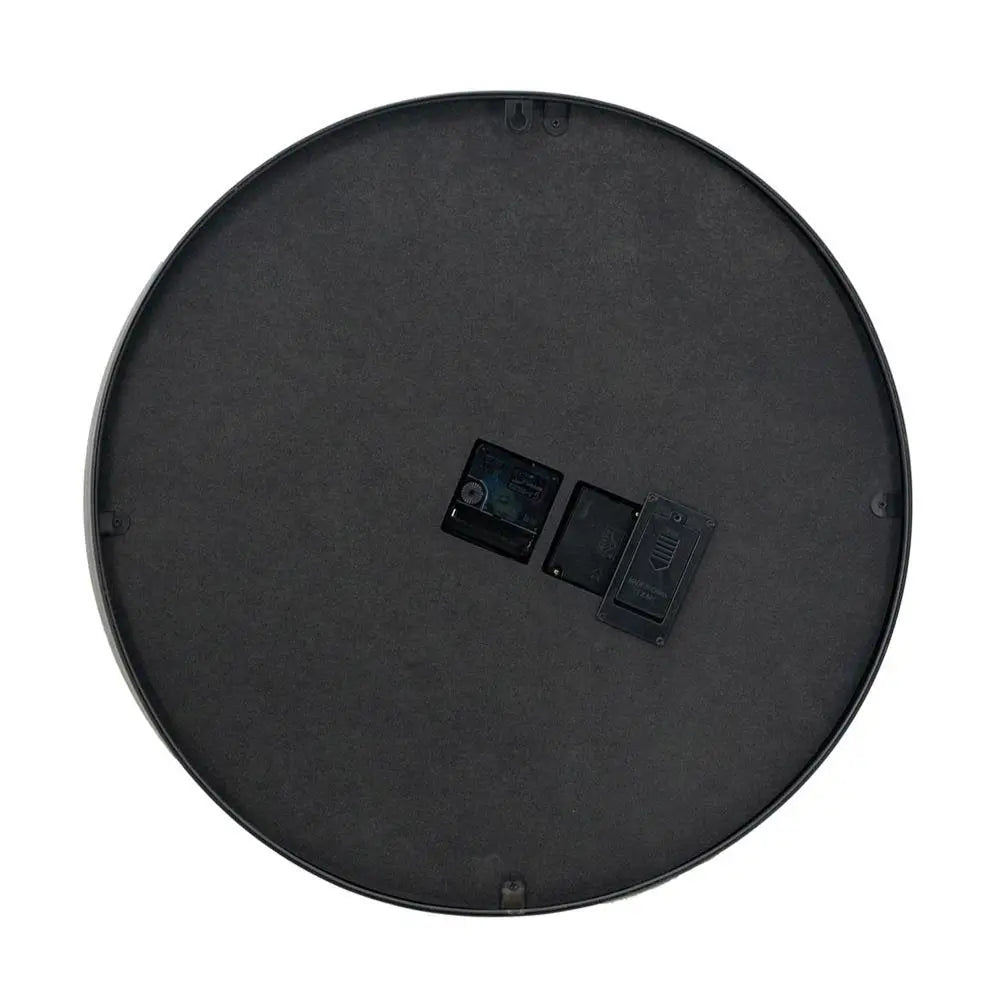 20" Circle Black and Gold Metal and Glass Analog Wall Clock - NOBLE HOME INTERIORS