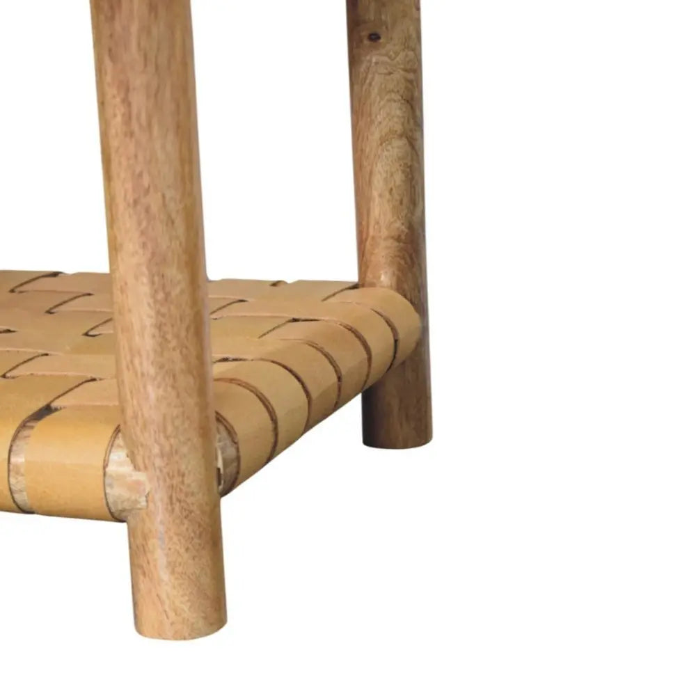 20" Light Brown Solid Wood One Drawer Nightstand With Leather Shelf - NOBLE HOME INTERIORS