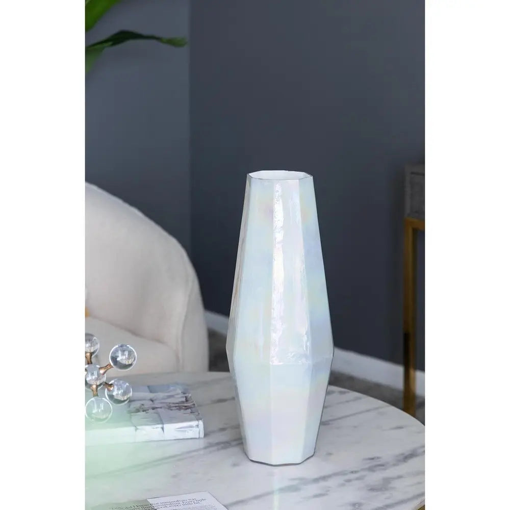 20" Opal Cylinder Glass Table Vase - NOBLE HOME INTERIORS