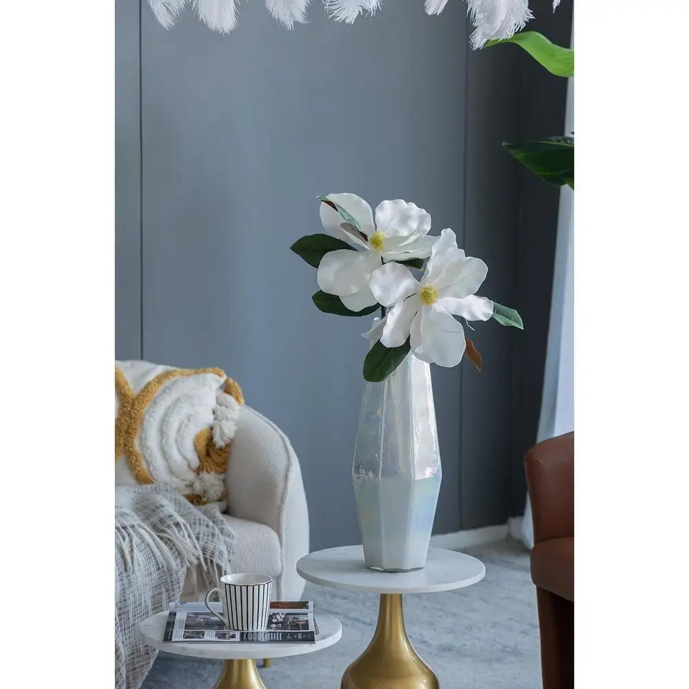 20" Opal Cylinder Glass Table Vase - NOBLE HOME INTERIORS