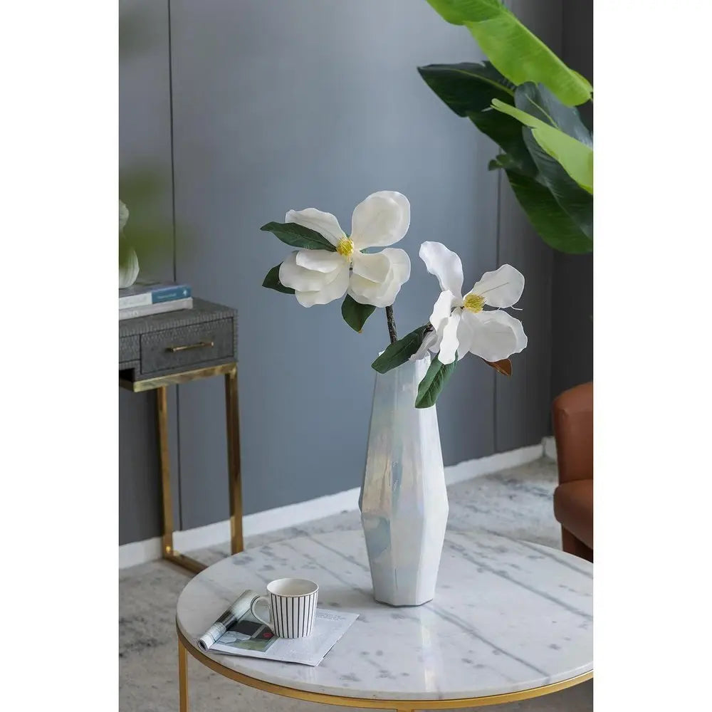 20" Opal Cylinder Glass Table Vase - NOBLE HOME INTERIORS