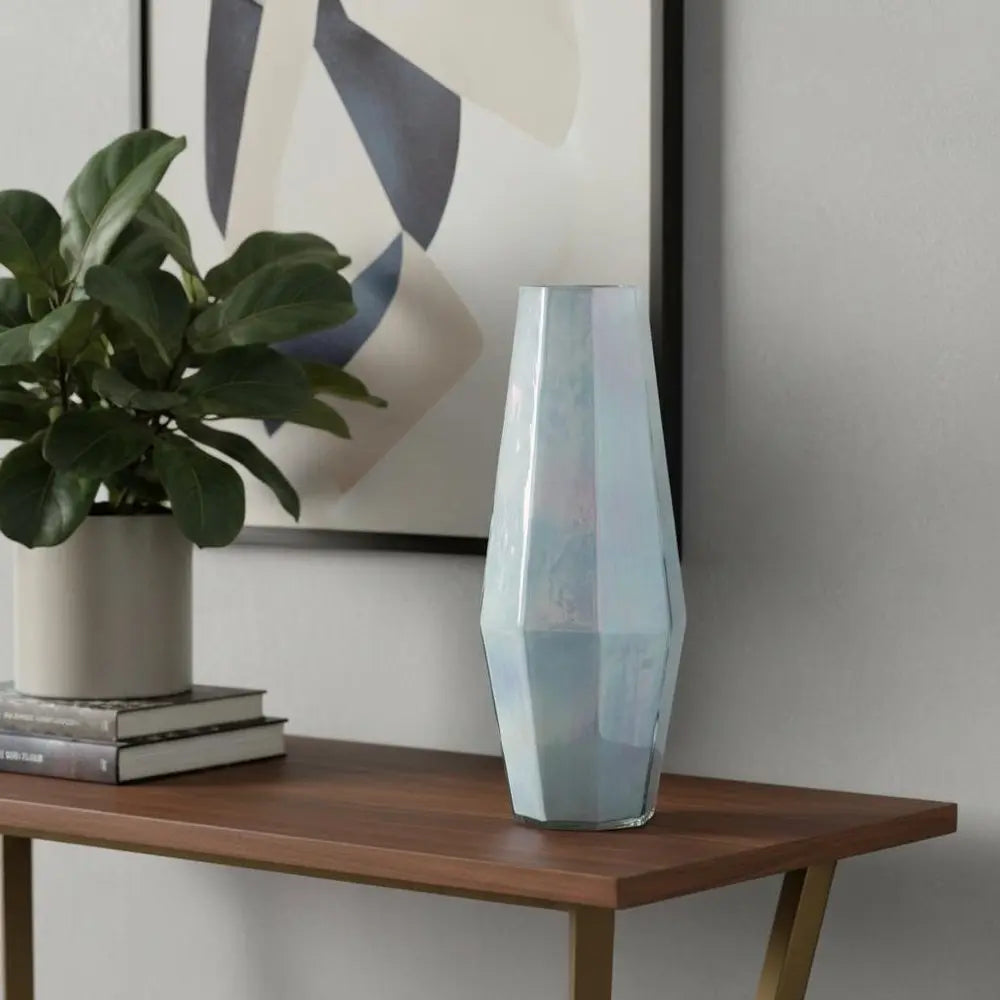 20" Opal Cylinder Glass Table Vase - NOBLE HOME INTERIORS