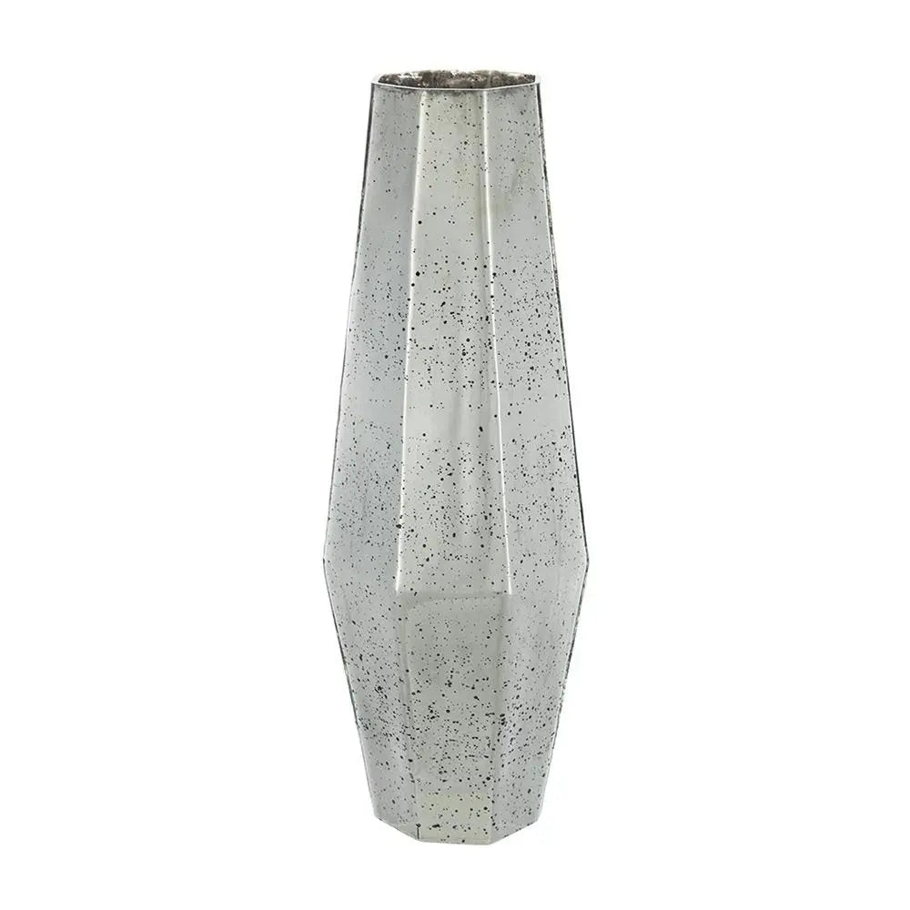 20" Silver Cylinder Glass Table Vase - NOBLE HOME INTERIORS