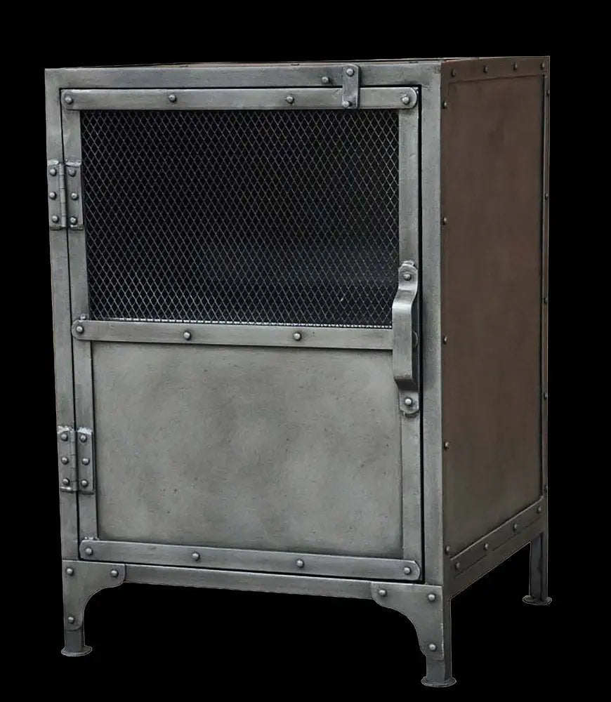 20" Silver Metal Accent Cabinet With Two Shelves HomeRoots