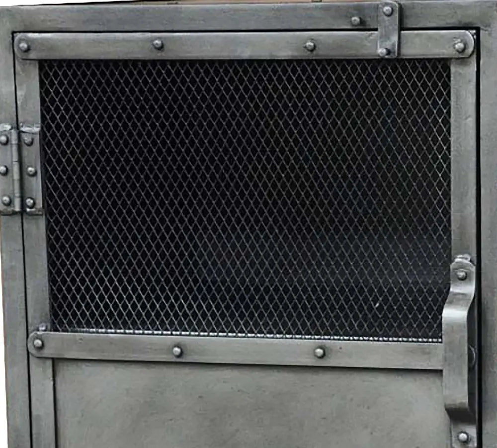 20" Silver Metal Accent Cabinet With Two Shelves HomeRoots