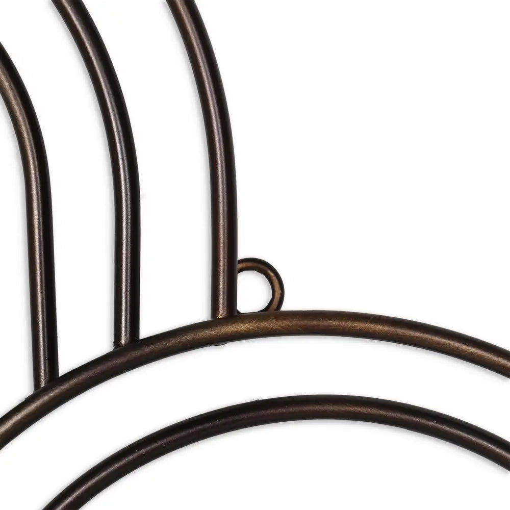 20" X 20" Bronze Metal Abstract Geometric Hanging Dimensional Sculpture - NOBLE HOME INTERIORS