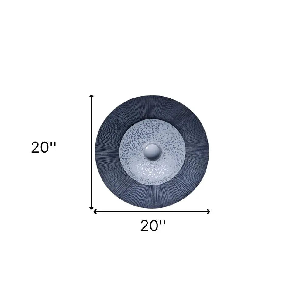 20" X 20" Gray Sandstone Hanging Dimensional Sculpture Wall Decor - NOBLE HOME INTERIORS