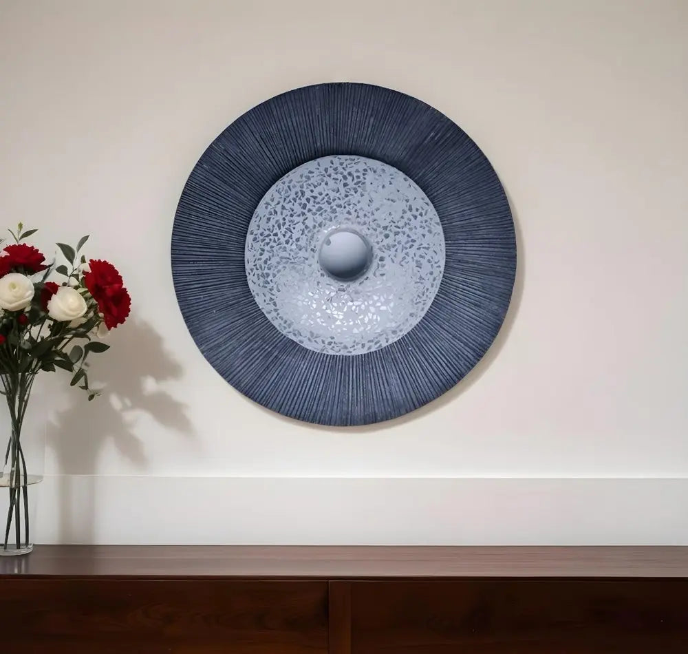 20" X 20" Gray Sandstone Hanging Dimensional Sculpture Wall Decor - NOBLE HOME INTERIORS