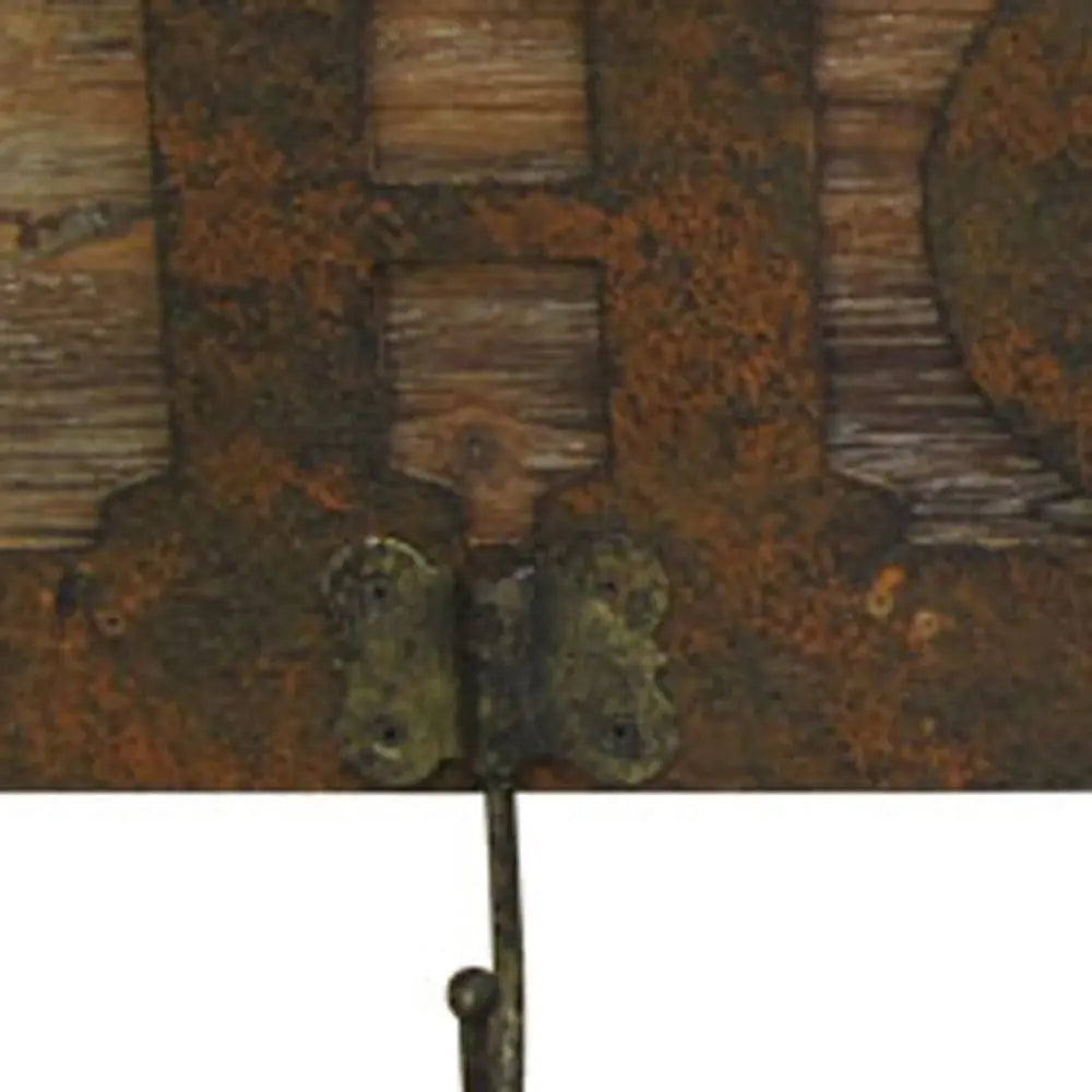 20" X 23" X 5" Brown Wooden Plaque - NOBLE HOME INTERIORS