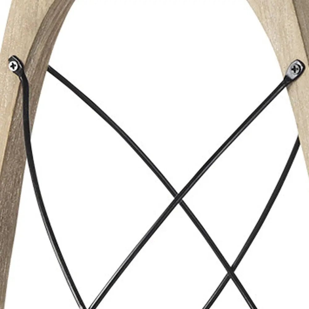 21" Brown And Black Distressed Abstract Solid Wood Metal And Glass Tabletop Lantern Candle Holder HomeRoots