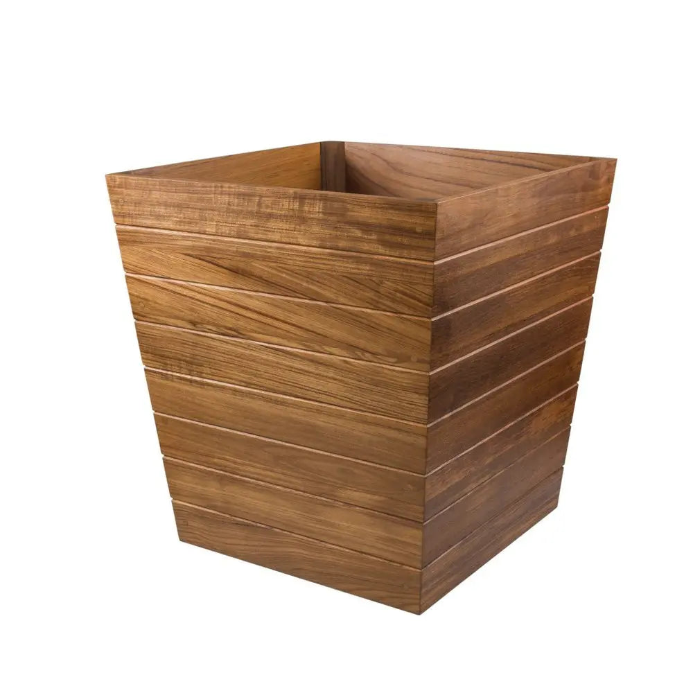 21" Brown Solid Wood Indoor Outdoor Square Planter Box - NOBLE HOME INTERIORS