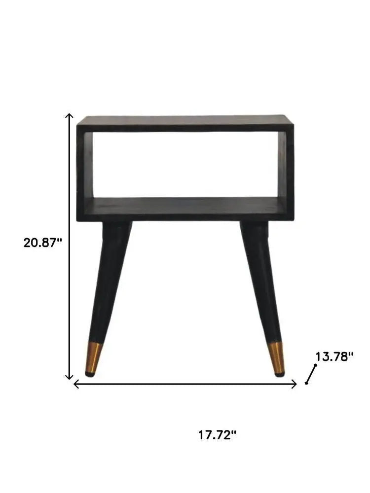 21" Brown Solid Wood Two Drawer Nightstand - NOBLE HOME INTERIORS