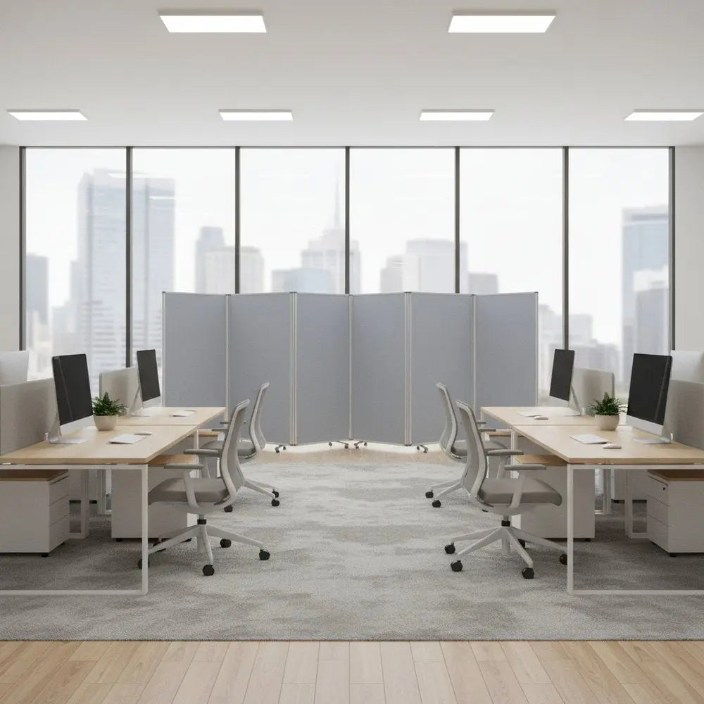 212 X 1 X 71 Green Metal 6 Panel Screen - NOBLE HOME INTERIORS