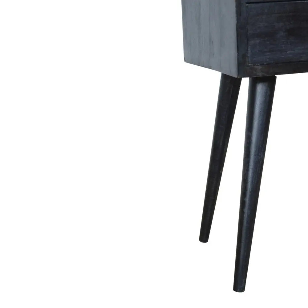 22" Black Solid Wood Square One Drawer Nightstand - NOBLE HOME INTERIORS