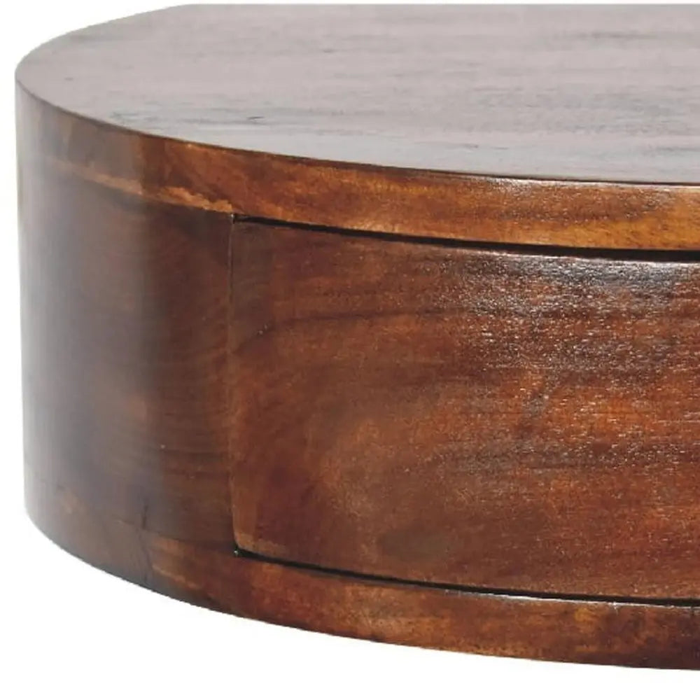 22" Brown Solid Wood One Drawer Floating Nightstand - NOBLE HOME INTERIORS