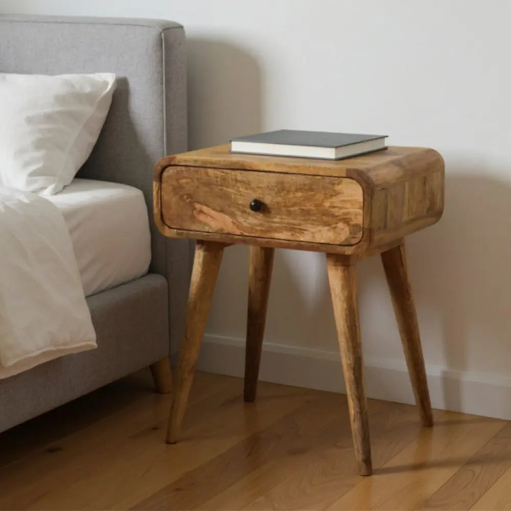 22" Brown Solid Wood One Drawer Nightstand - NOBLE HOME INTERIORS