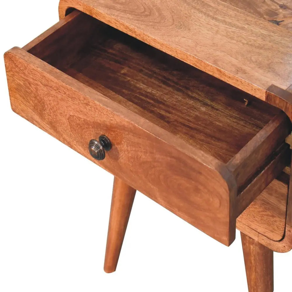 22" Brown Solid Wood Two Drawer Nightstand - NOBLE HOME INTERIORS