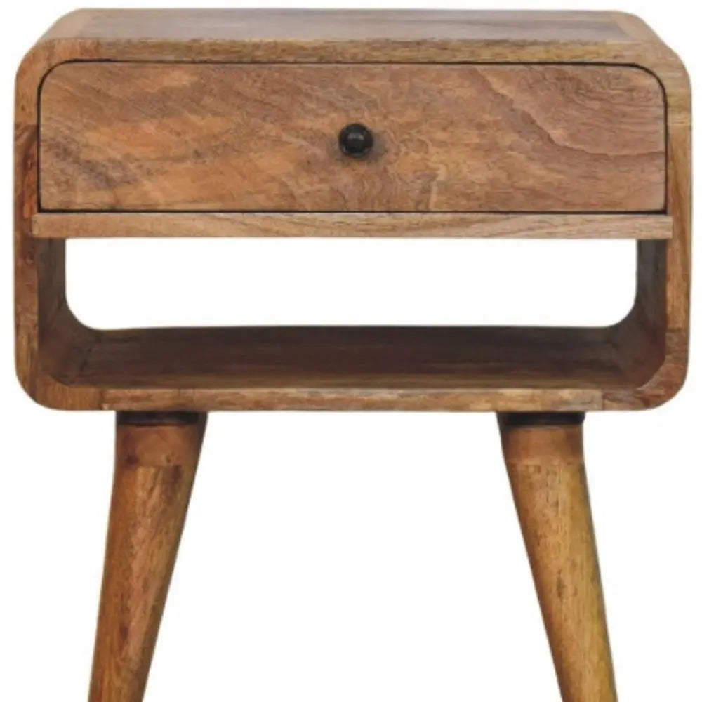 22" Brown Solid Wood Two Drawer Nightstand - NOBLE HOME INTERIORS