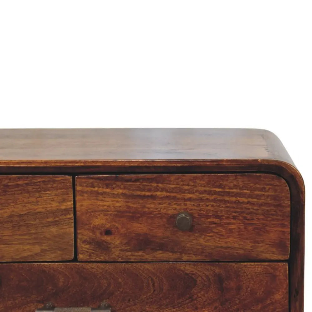 22" Brown Solid Wood Two Drawer Nightstand - NOBLE HOME INTERIORS