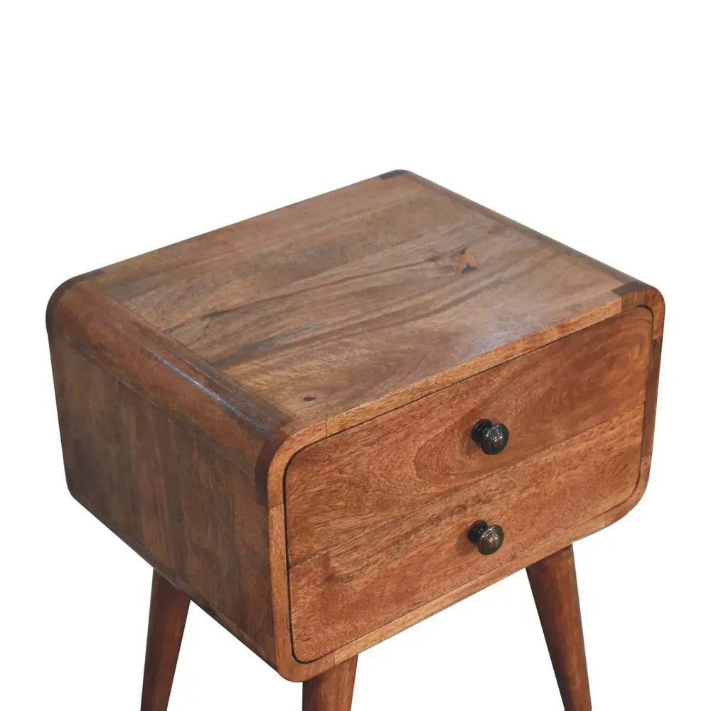 22" Brown Solid Wood Two Drawer Nightstand - NOBLE HOME INTERIORS