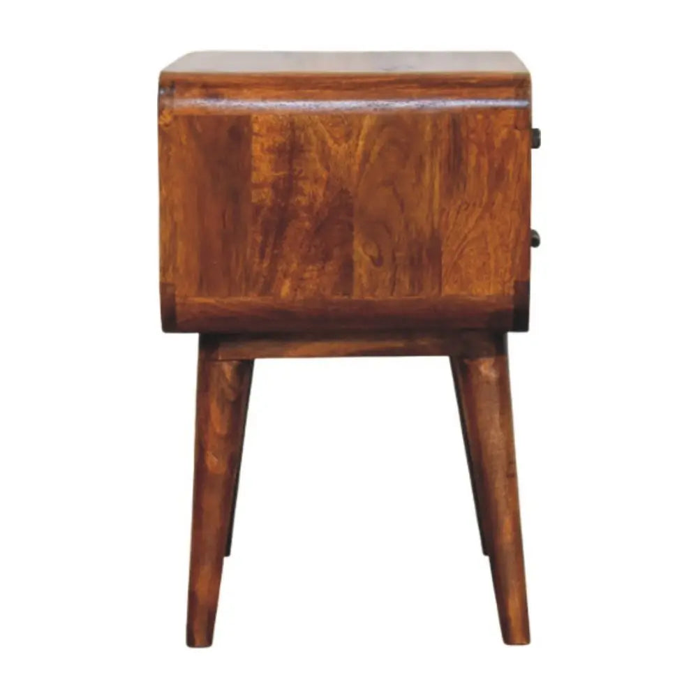 22" Brown Solid Wood Two Drawer Nightstand - NOBLE HOME INTERIORS