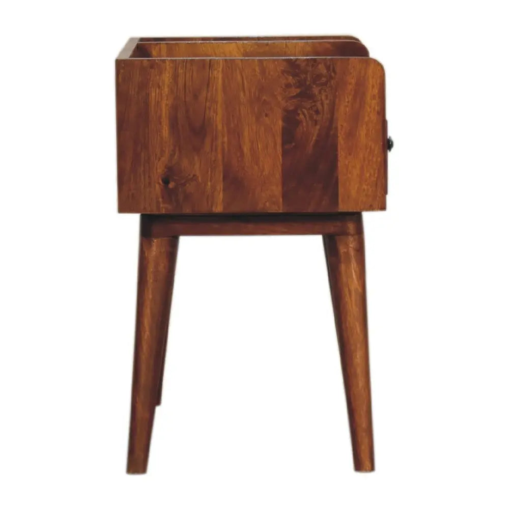 22" Chestnut Solid Wood One Drawer Nightstand - NOBLE HOME INTERIORS