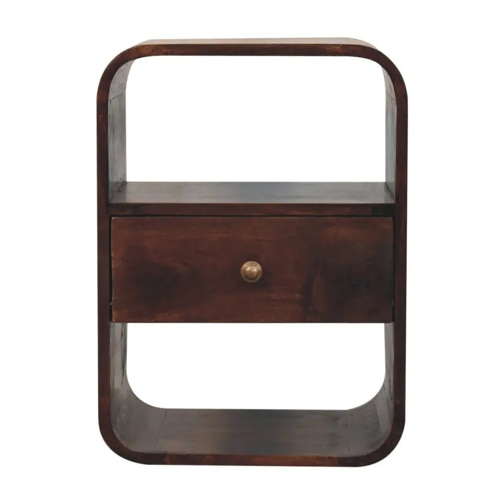 22" Chestnut Solid Wood One Drawer Nightstand - NOBLE HOME INTERIORS