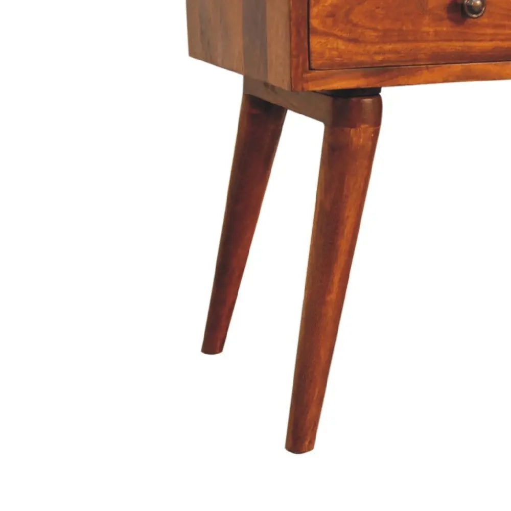 22" Chestnut Solid Wood One Drawer Nightstand - NOBLE HOME INTERIORS