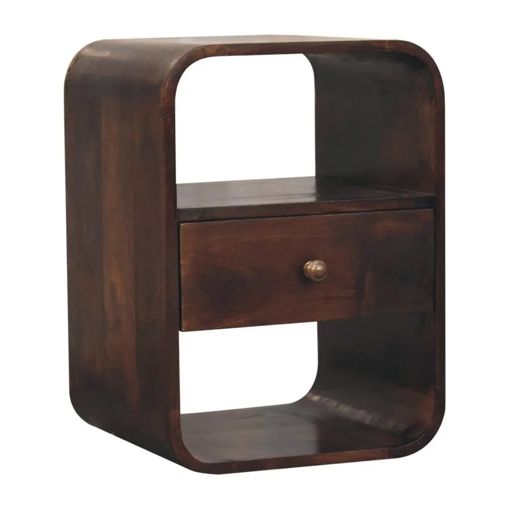 22" Chestnut Solid Wood One Drawer Nightstand - NOBLE HOME INTERIORS