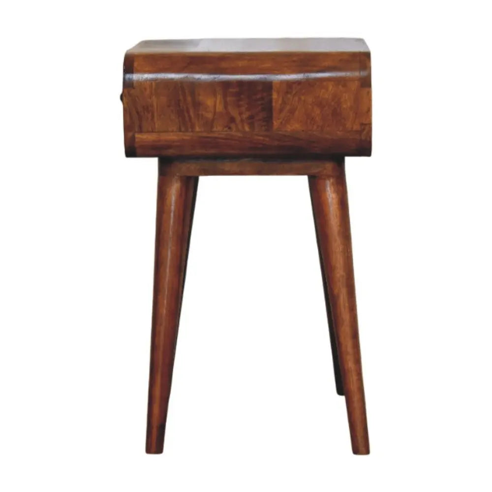 22" Chestnut Solid Wood One Drawer Nightstand - NOBLE HOME INTERIORS