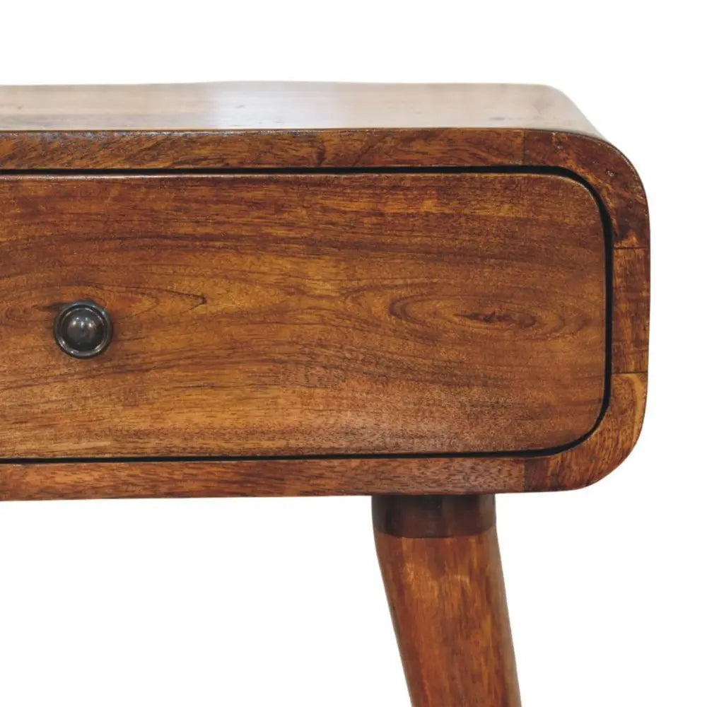 22" Chestnut Solid Wood One Drawer Nightstand - NOBLE HOME INTERIORS