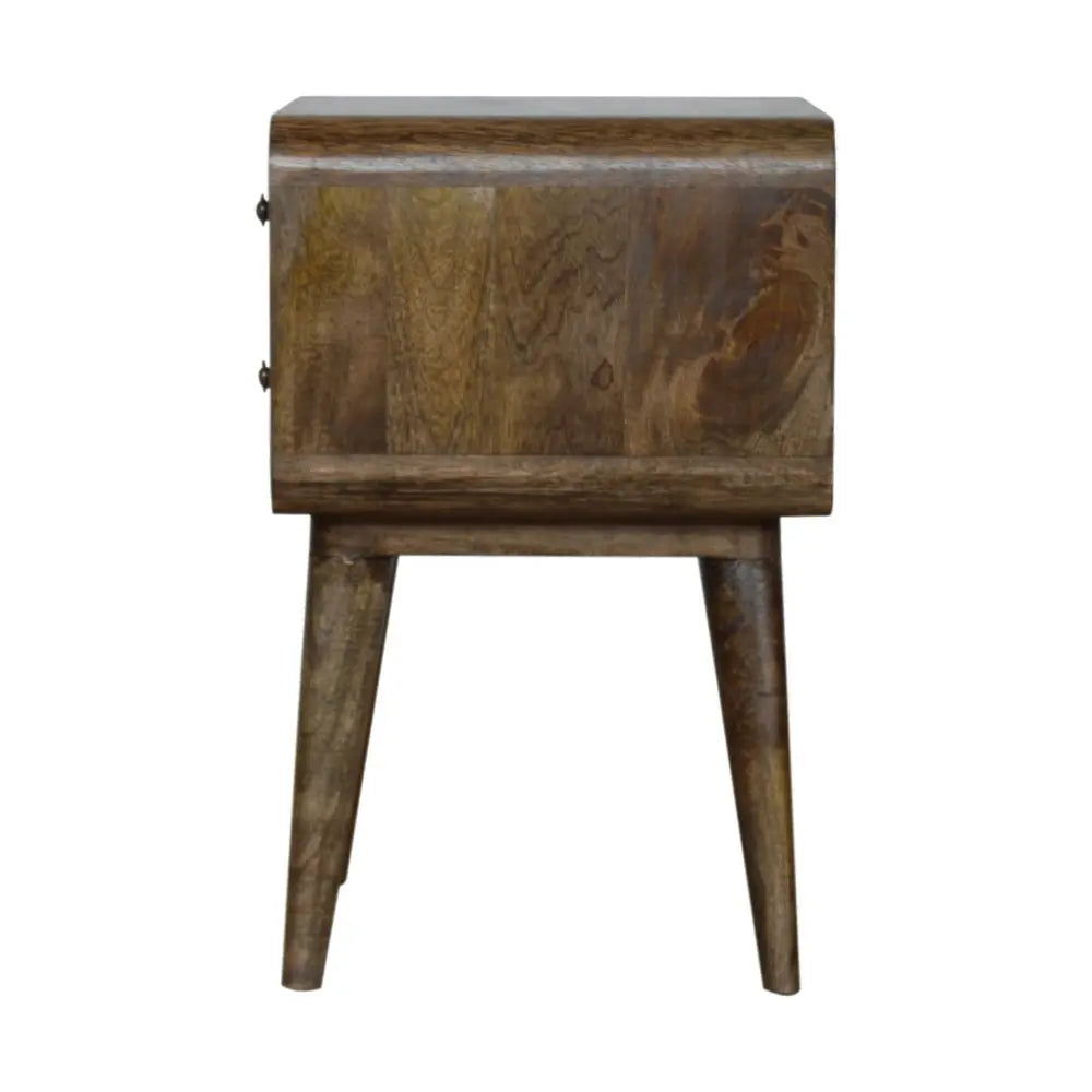 22" Natural Solid Wood Distressed Two Drawer Nightstand - NOBLE HOME INTERIORS
