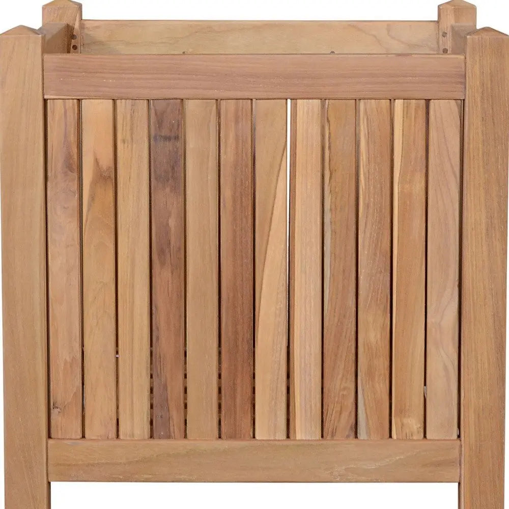 22" Natural Solid Wood Indoor Outdoor Square Planter Box - NOBLE HOME INTERIORS