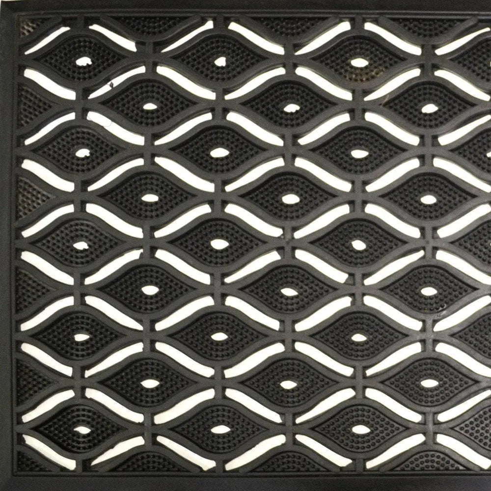 22" X 36" Black Rubber Outdoor Door Mat - NOBLE HOME INTERIORS