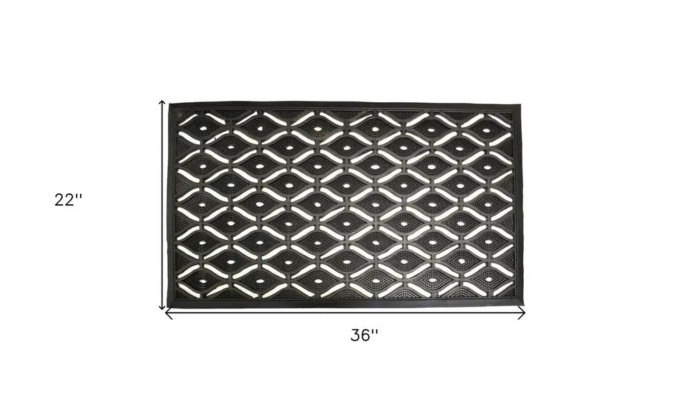 22" X 36" Black Rubber Outdoor Door Mat - NOBLE HOME INTERIORS