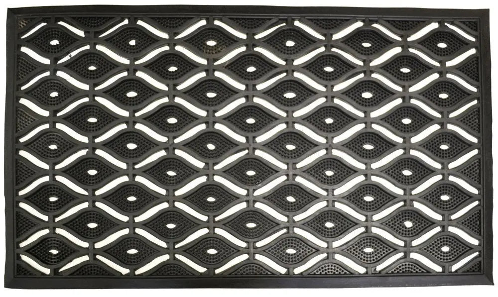 22" X 36" Black Rubber Outdoor Door Mat - NOBLE HOME INTERIORS
