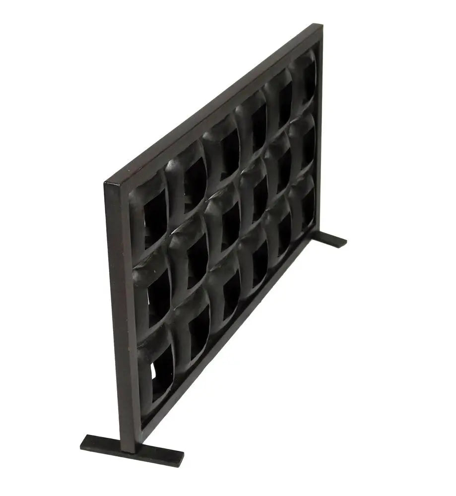 23" Black Iron Geometric Floor Tealight Candle Holder - NOBLE HOME INTERIORS