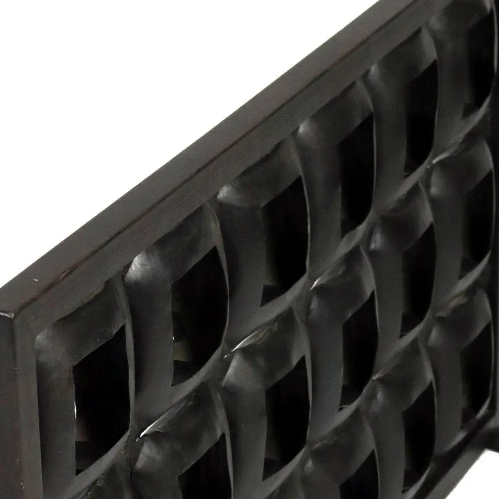 23" Black Iron Geometric Floor Tealight Candle Holder - NOBLE HOME INTERIORS