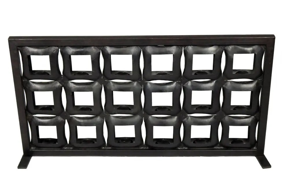 23" Black Iron Geometric Floor Tealight Candle Holder - NOBLE HOME INTERIORS