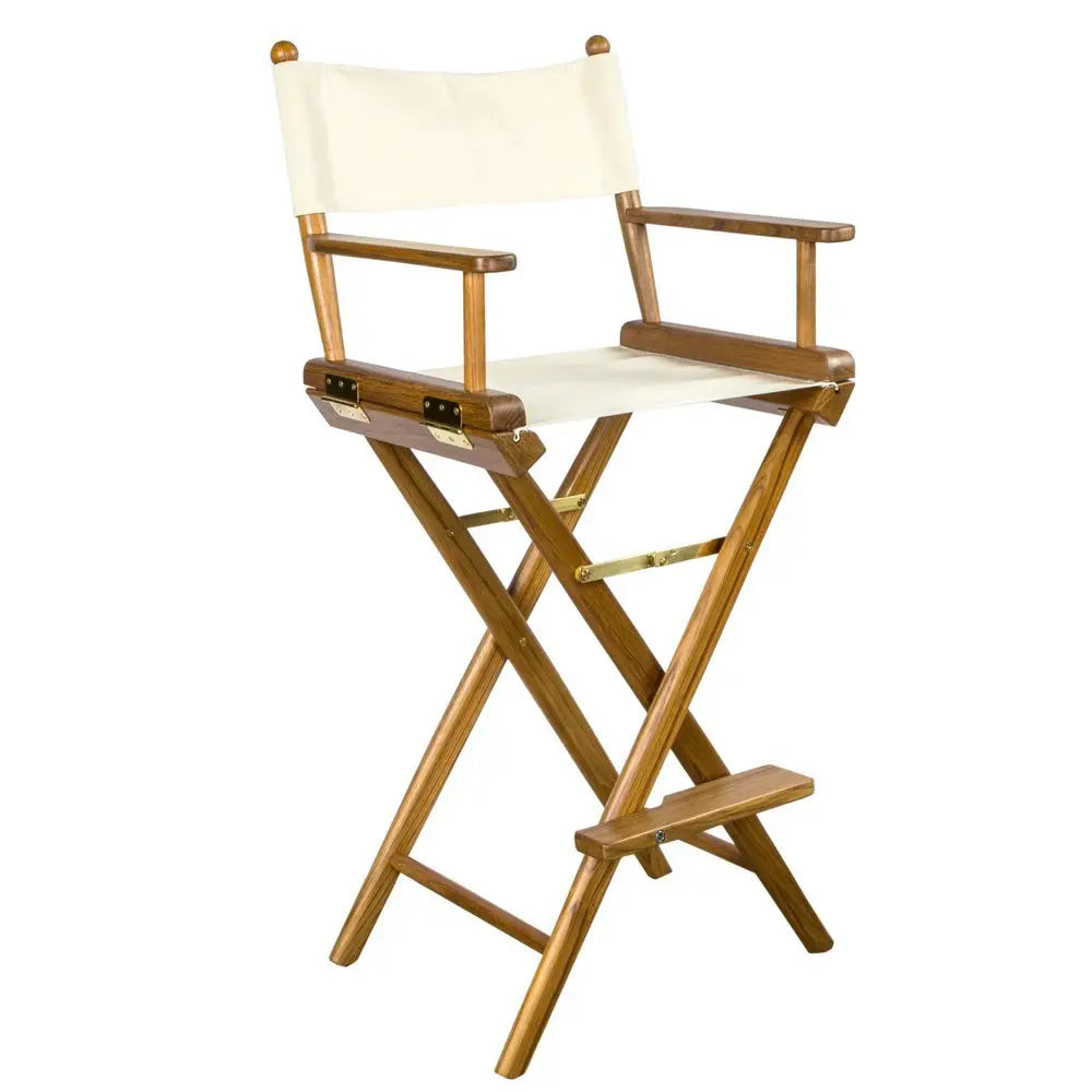 23" Ivory and Brown Solid Wood Indoor Outdoor Director Chair - NOBLE HOME INTERIORS