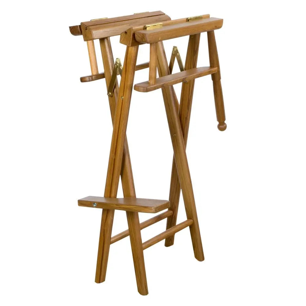 23" Ivory and Brown Solid Wood Indoor Outdoor Director Chair - NOBLE HOME INTERIORS