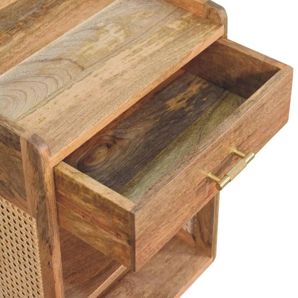 23" Oak Solid Wood One Drawer Nightstand - NOBLE HOME INTERIORS