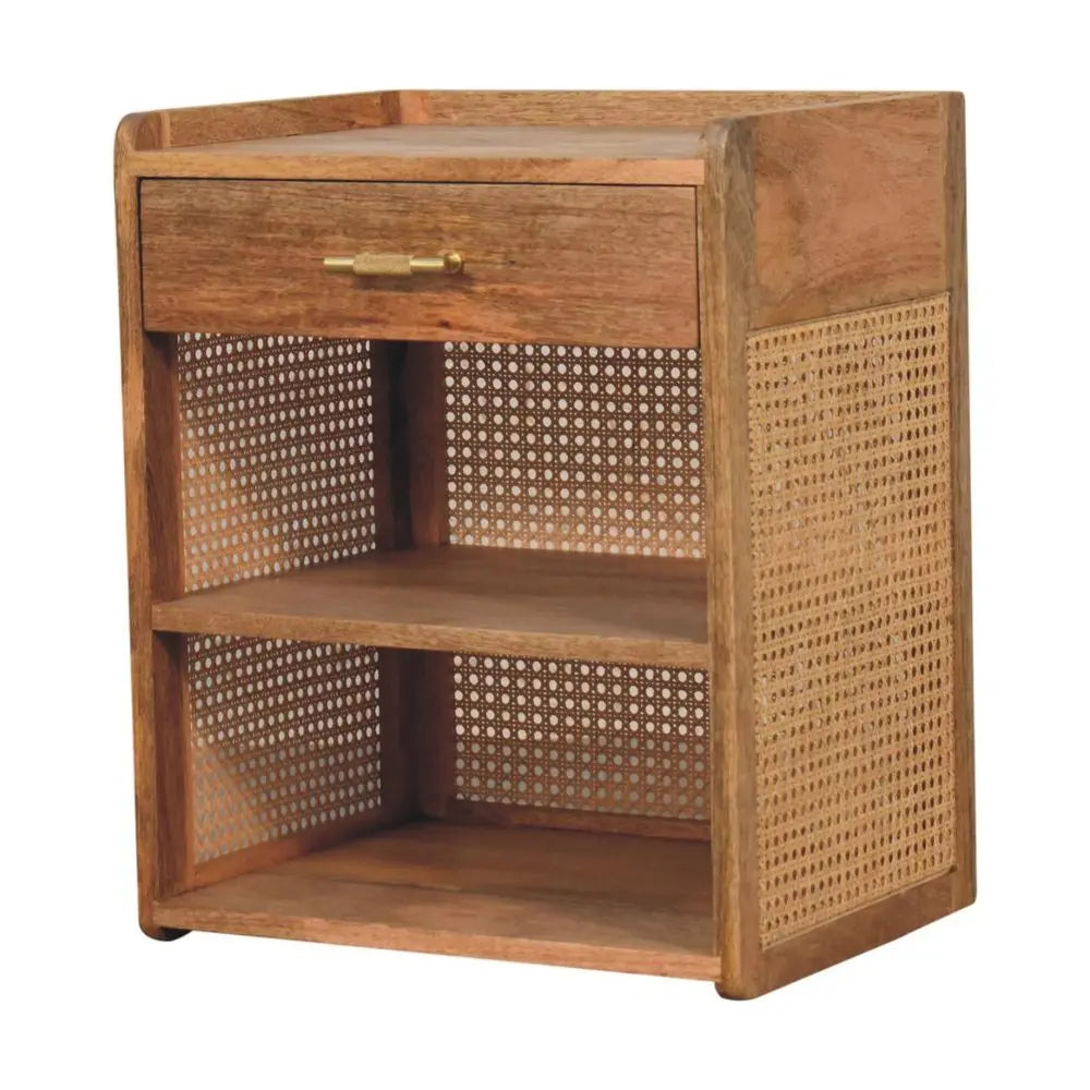 23" Oak Solid Wood One Drawer Nightstand - NOBLE HOME INTERIORS