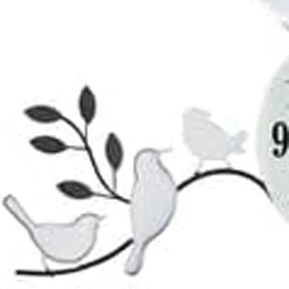 23" Silver Black And White Metal and Glass Silent Pendulum Novelty Wall Clock - NOBLE HOME INTERIORS