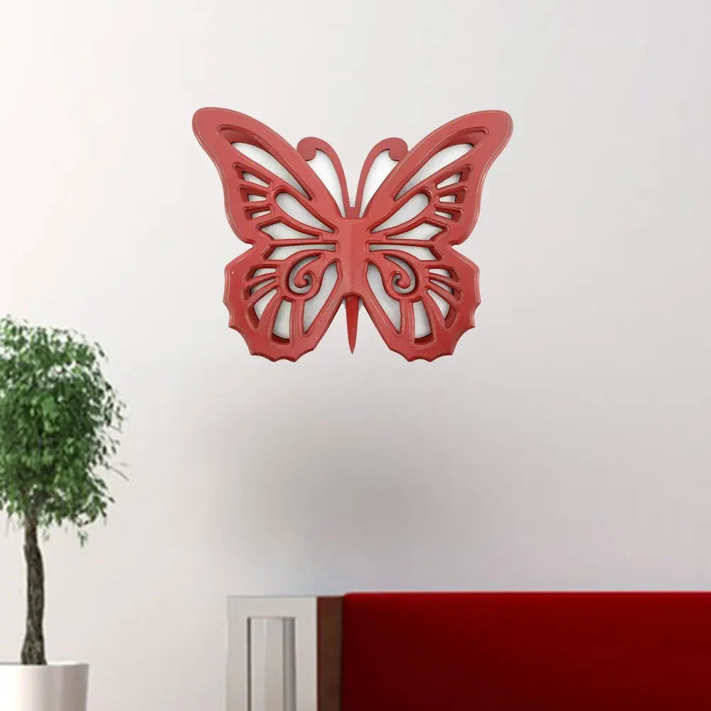 23" X 19" X 4" Gray Rustic Butterfly Wooden Wall Decor - NOBLE HOME INTERIORS