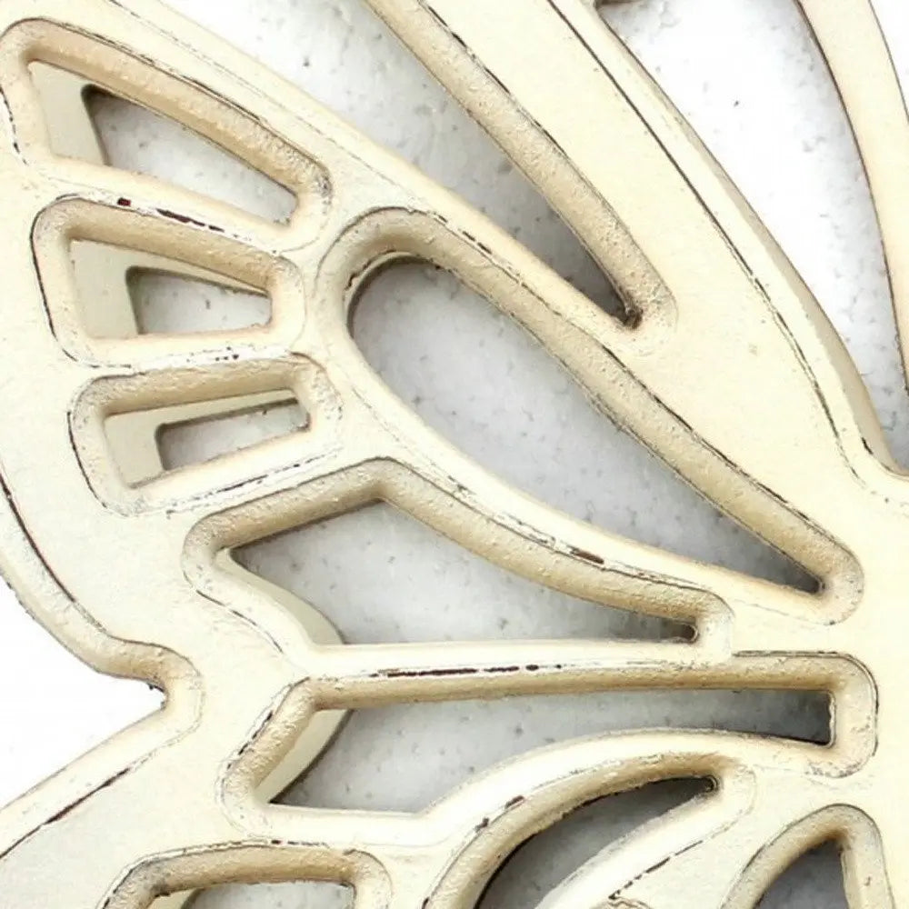 23" X 19" X 4" Gray Rustic Butterfly Wooden Wall Decor - NOBLE HOME INTERIORS