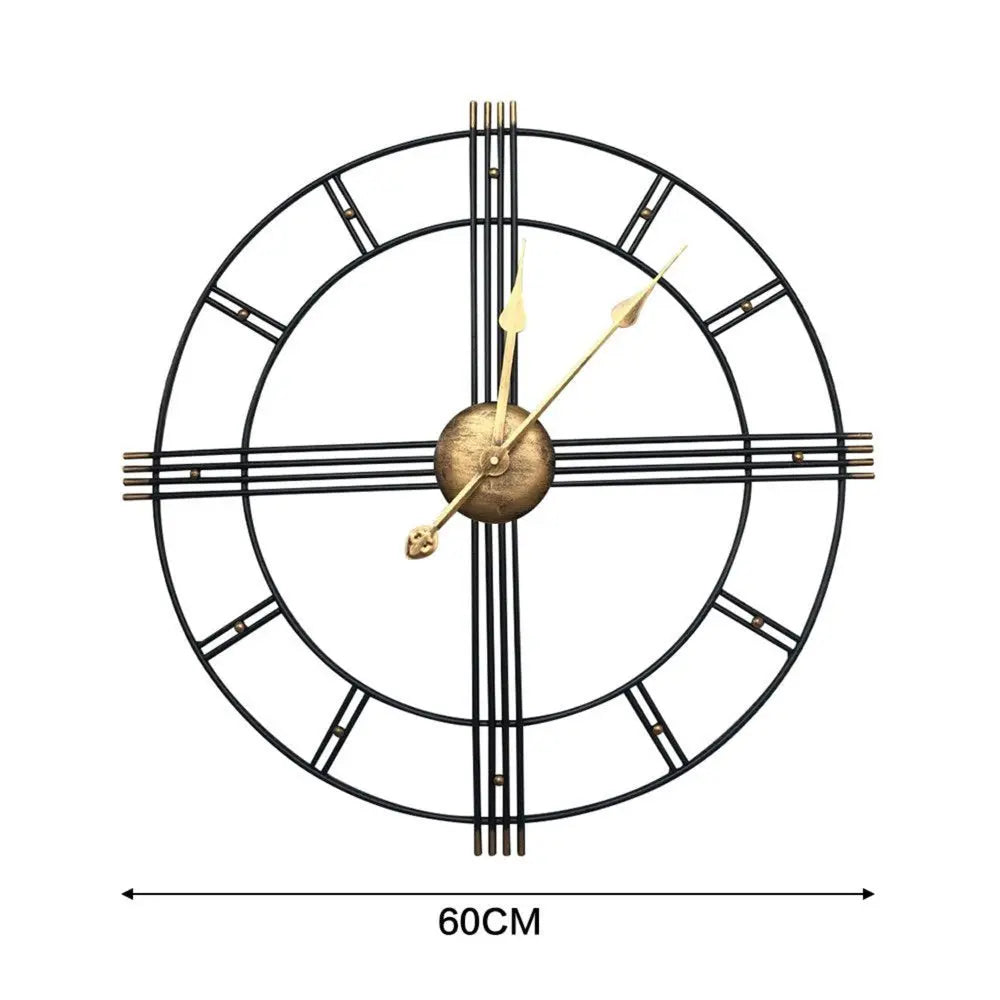 24" Beige Black And Brown Silent Analog Round Wall Clock - NOVA HOME FURNITURE